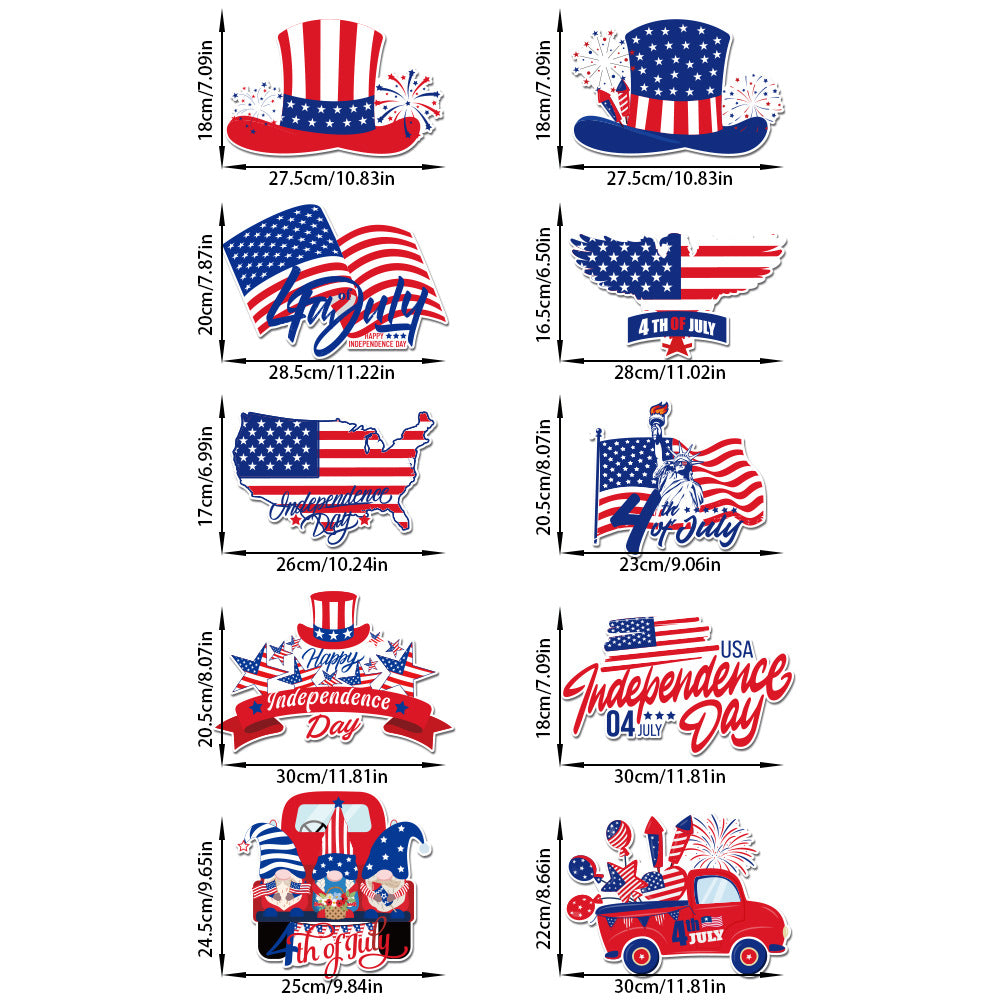Independence Day multi-panel layered porch hanging sign garland with weatherproof PVC-backed panels and reinforced rope Bowlift