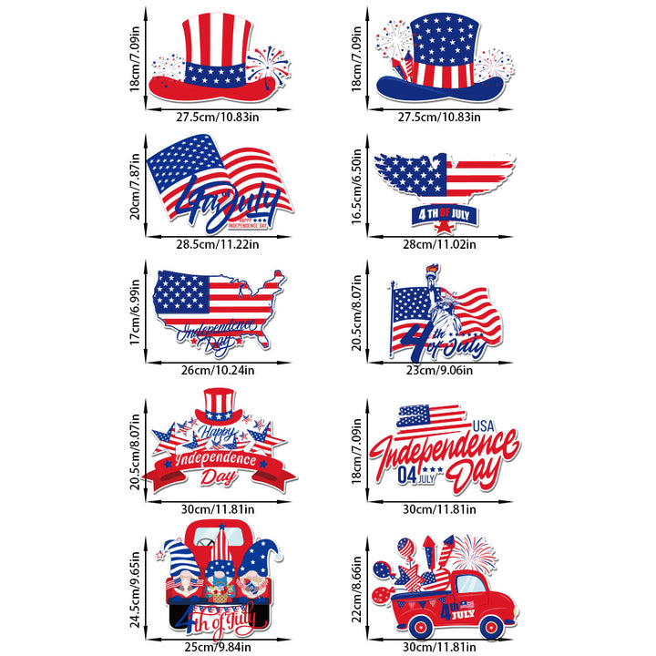 Independence Day multi-panel layered porch hanging sign garland with weatherproof PVC-backed panels and reinforced rope Bowlift