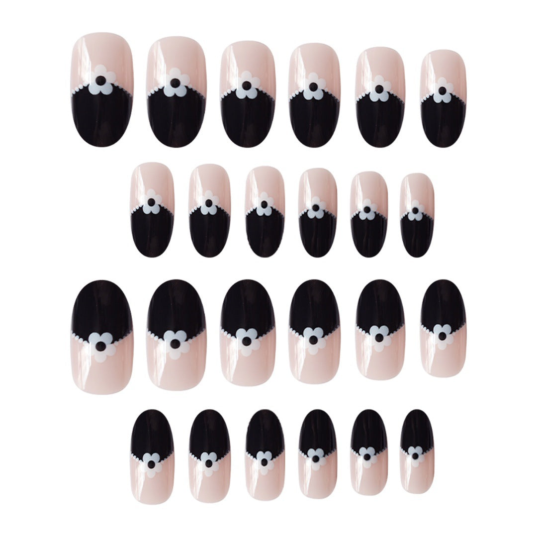 Artistic Floral Tip Press-On Nails Bowlift