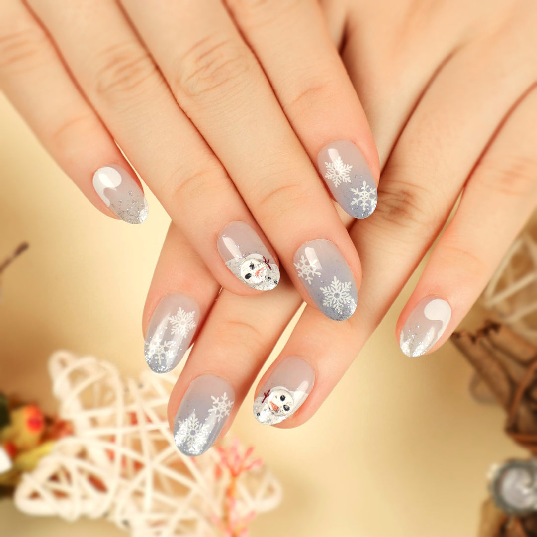 Artful Nail Extensions with Glitter and Rhinestone Embellishments Bowlift