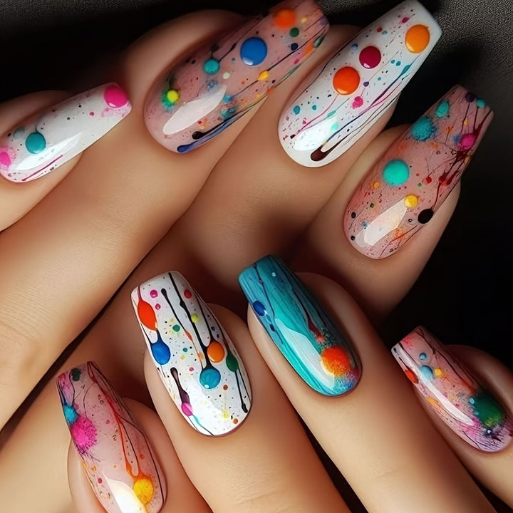 Floral Art Acrylic Nail Set Bowlift
