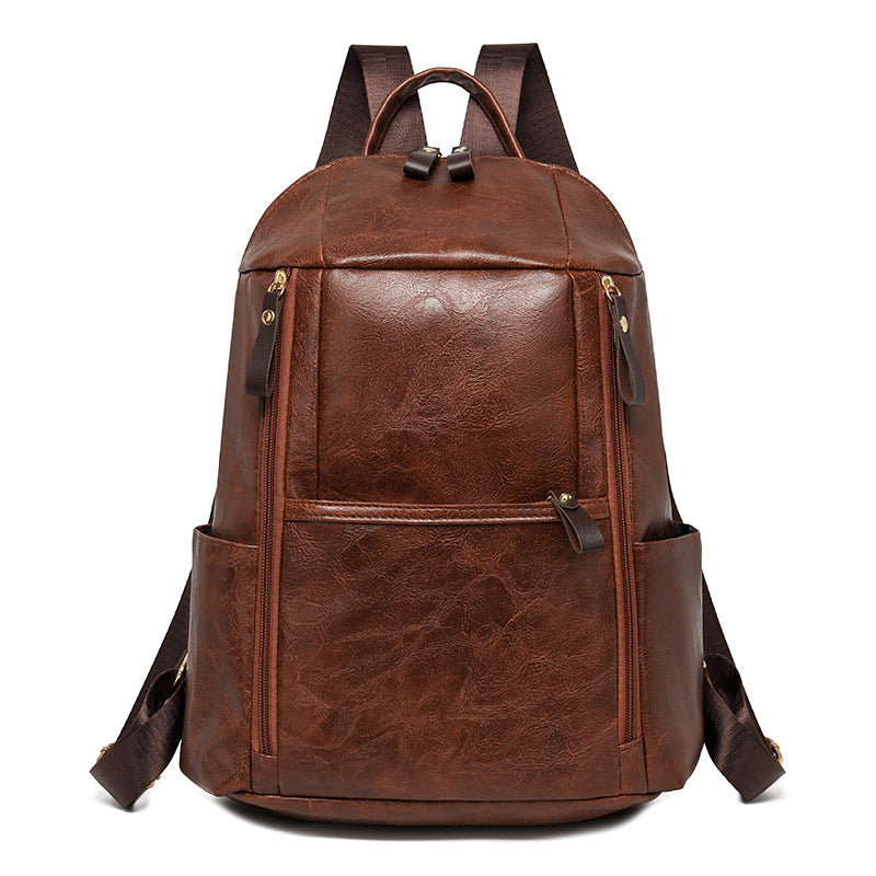 Elegant Multi-Compartt Faux Leather Backpack Bowlift