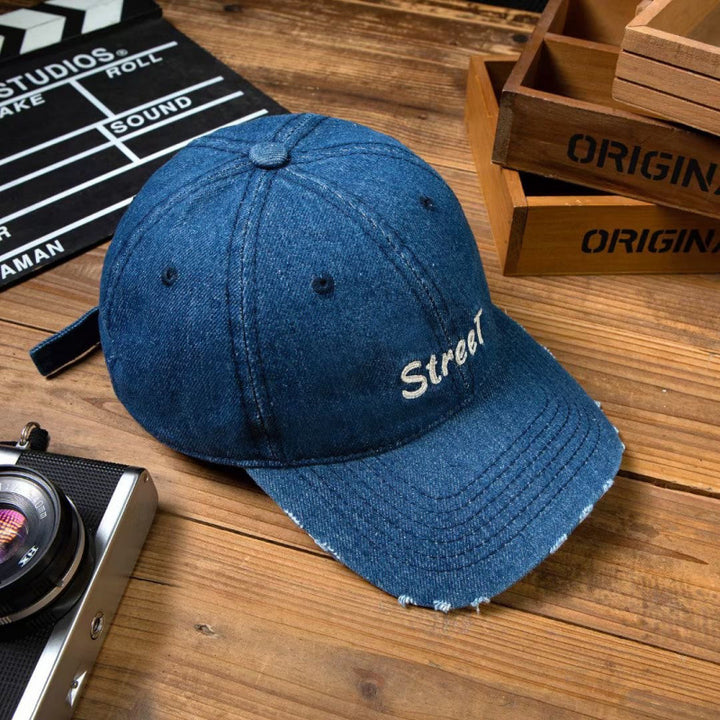 Women's Distressed Denim Baseball Cap Bowlift 1784084141