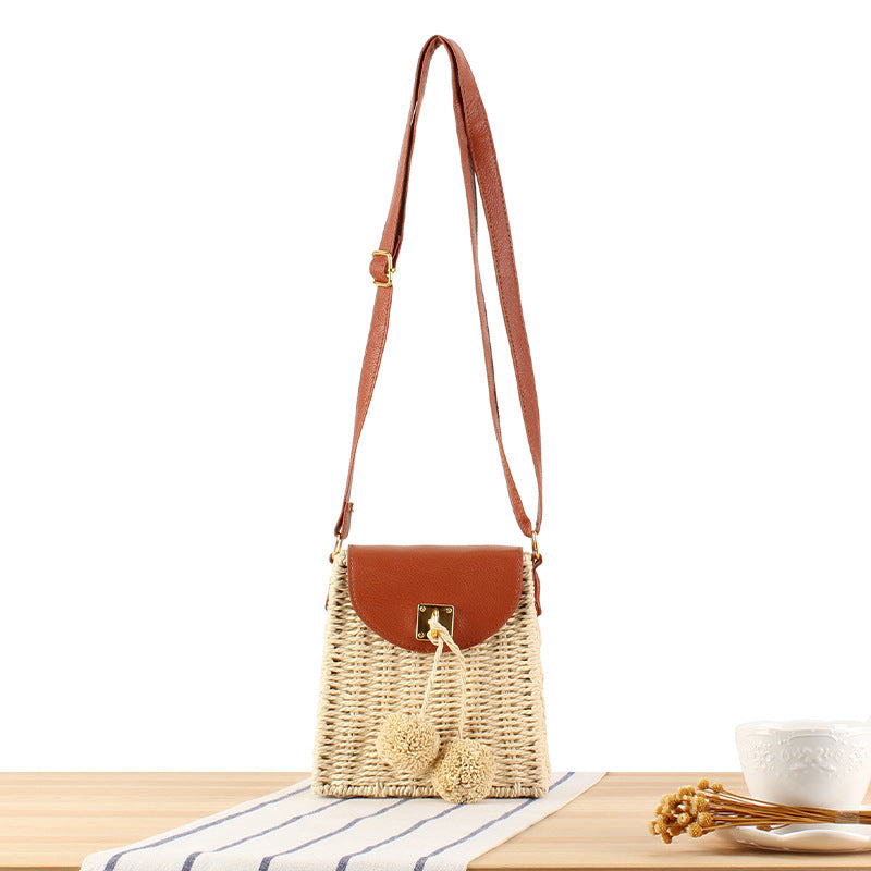 Elegant Bast crossbody bag with leather flap Bowlift