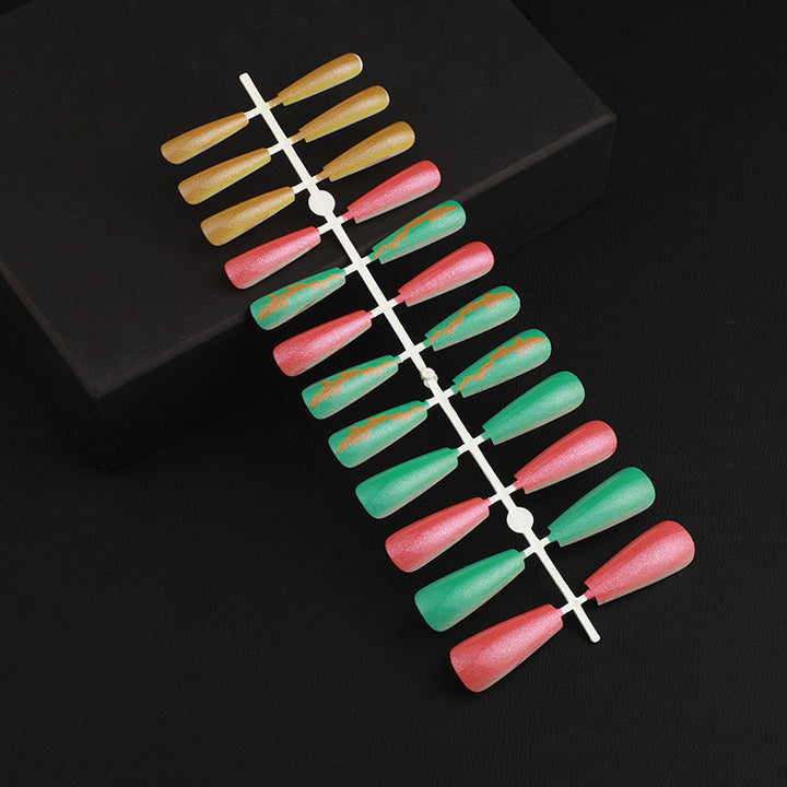 Artificial nails in an elegant design with a modern play of colors Bowlift