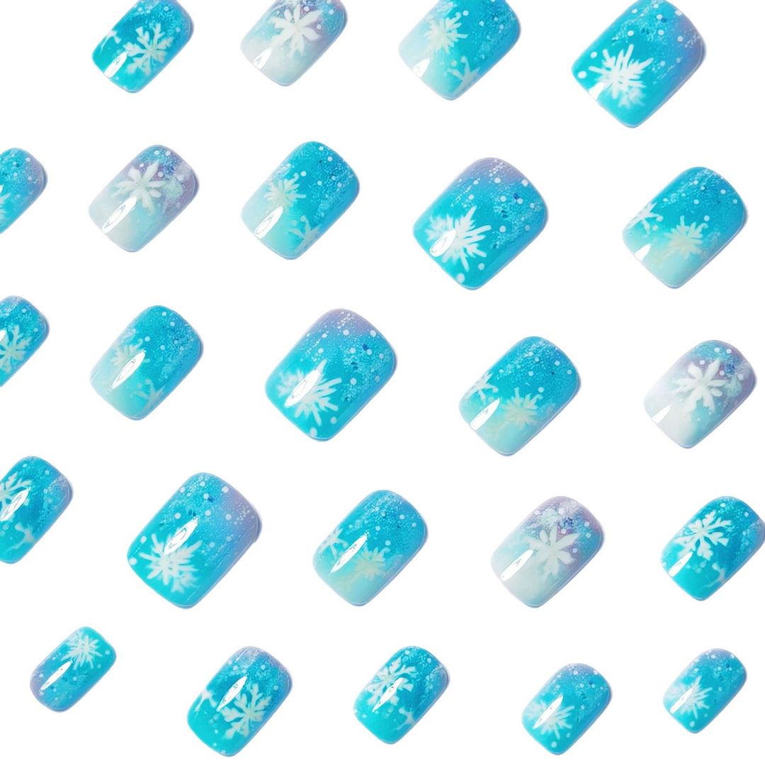 Artificial nails with winter snowflake design Bowlift