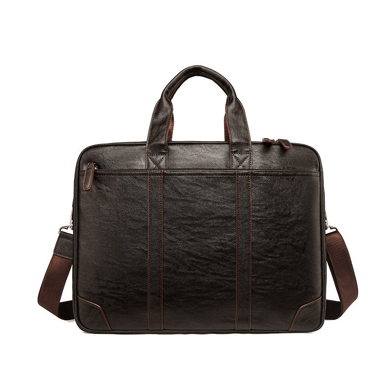 Classic Leather Business Laptop Briefcase Bowlift