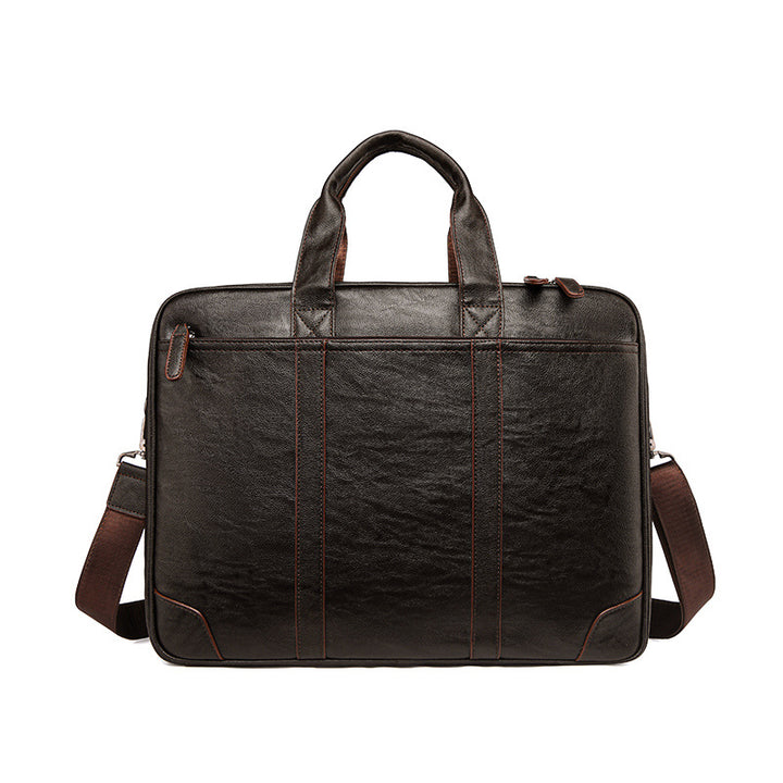 Classic Leather Business Laptop Briefcase Bowlift