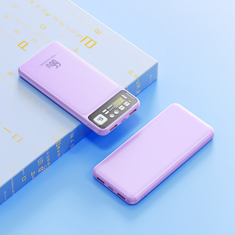 Power bank with integrated cable system and digital charging display Bowlift