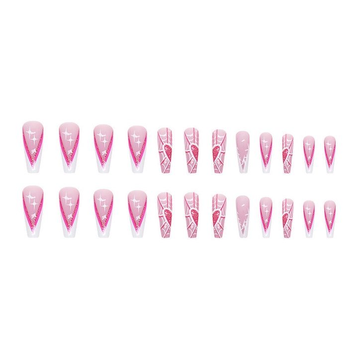 Artistic Spider-Web Press-On Nail Tips Bowlift