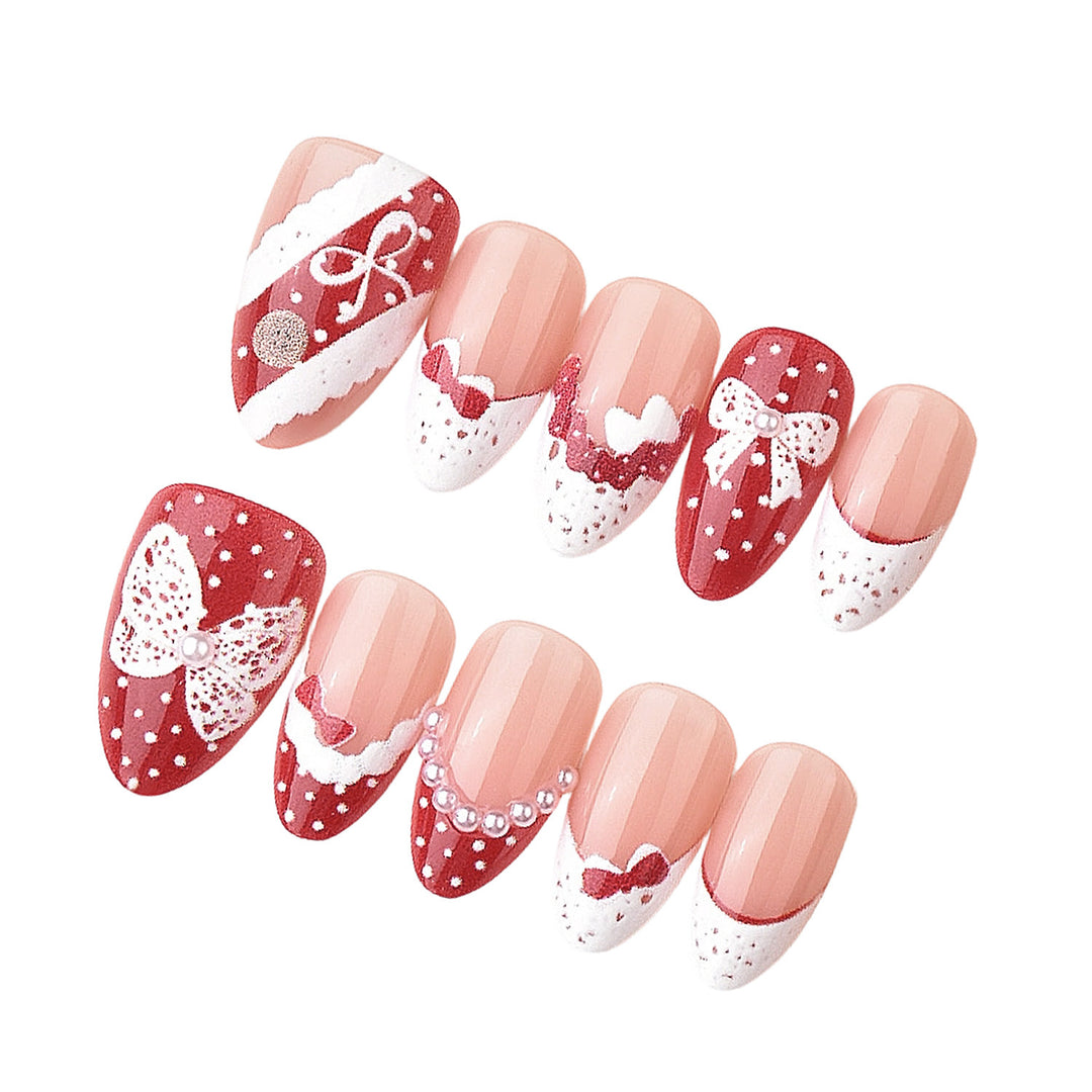 Decorative Holiday-Themed Press-On Nail Set Bowlift