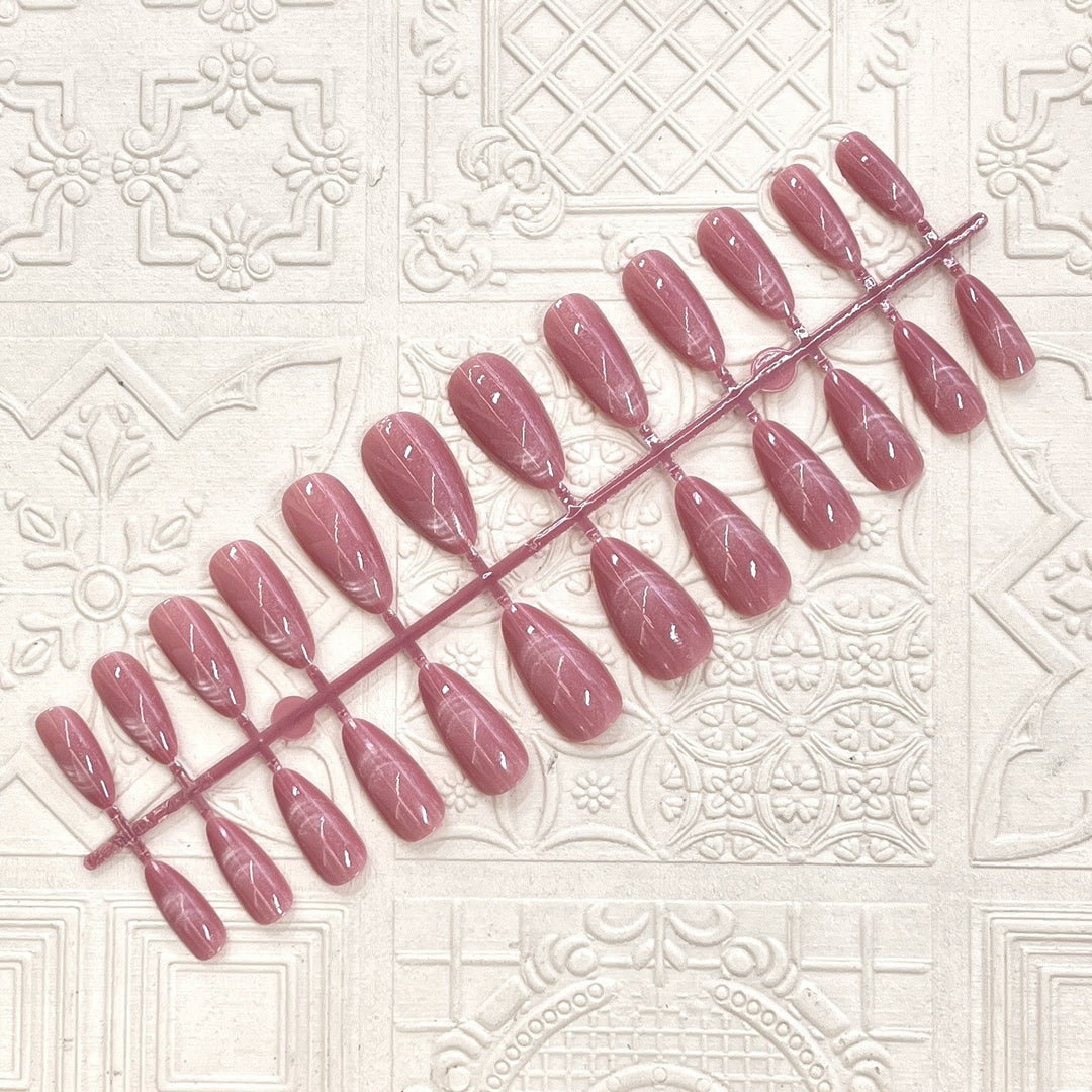 Glossy Elegant Almond-Shaped Press-On Nails Bowlift