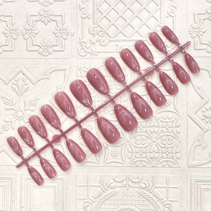 Glossy Elegant Almond-Shaped Press-On Nails Bowlift