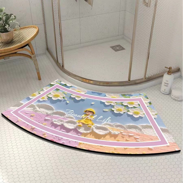 Artistic Curved Bath Mat Bowlift