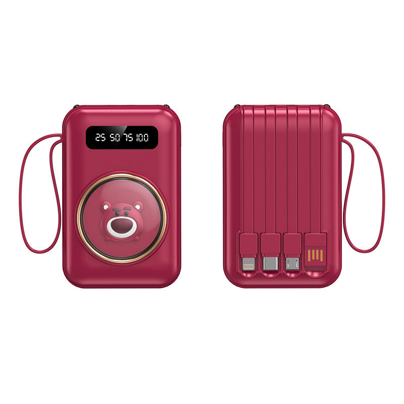 Funny power bank with integrated charging cables Bowlift