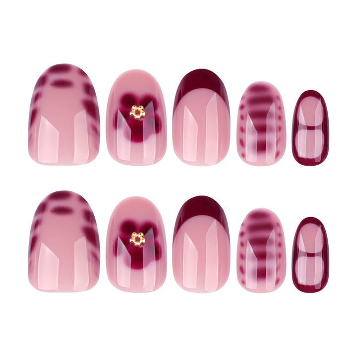 Elegant artificial nail design with floral pattern Bowlift