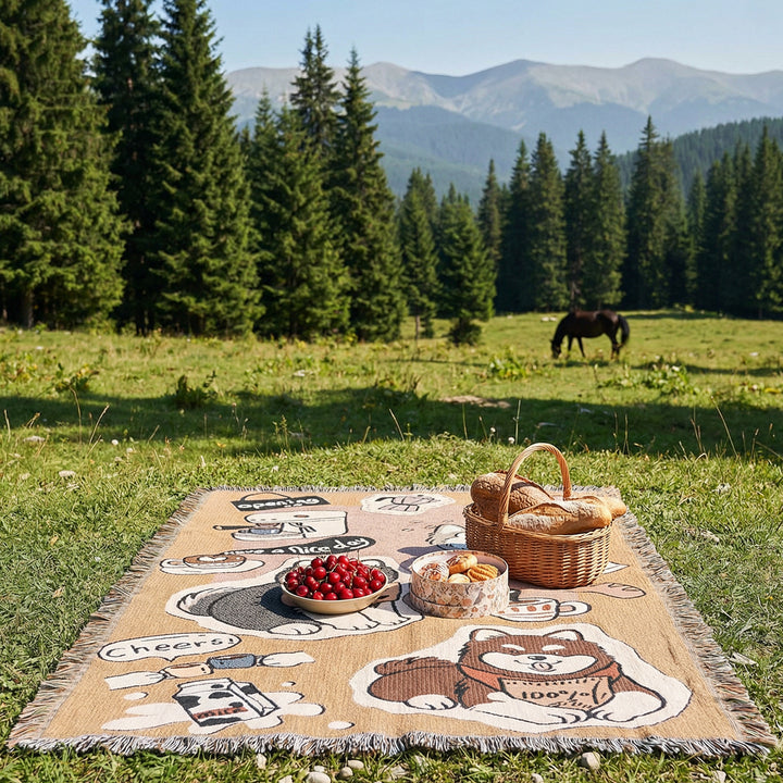 Cozy Cartoon-Inspired Throw Blanket