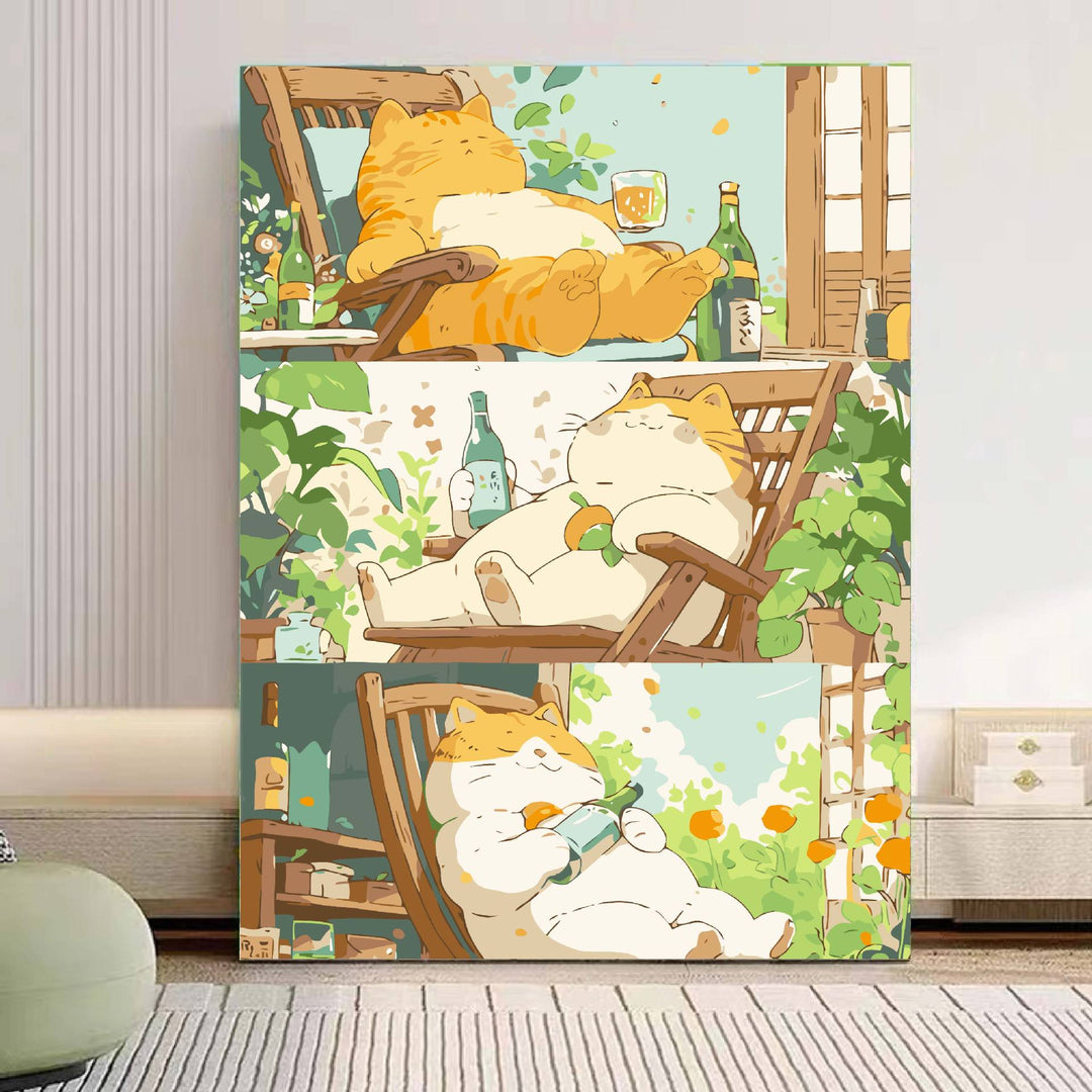 Playful Panda Illustration Canvas Art Bowlift