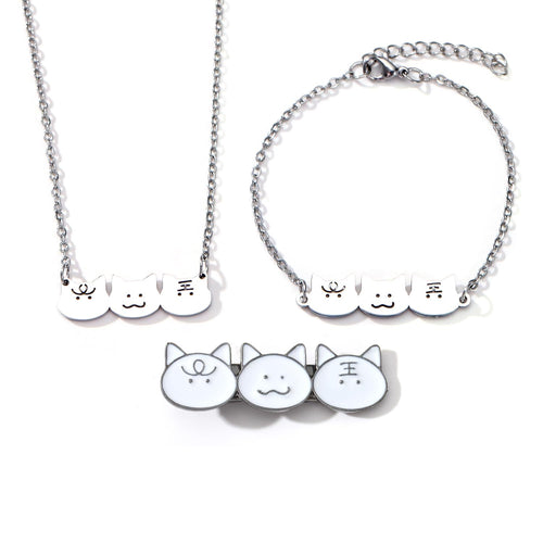 Cat-Themed Charm Jewelry Set Bowlift