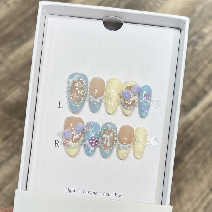 Floral Art Press-On Nail Tips Bowlift