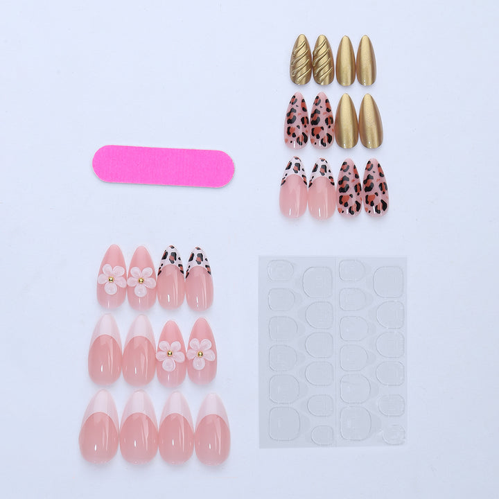 Creative Nail Art Set with Floral and Animal Accents Bowlift
