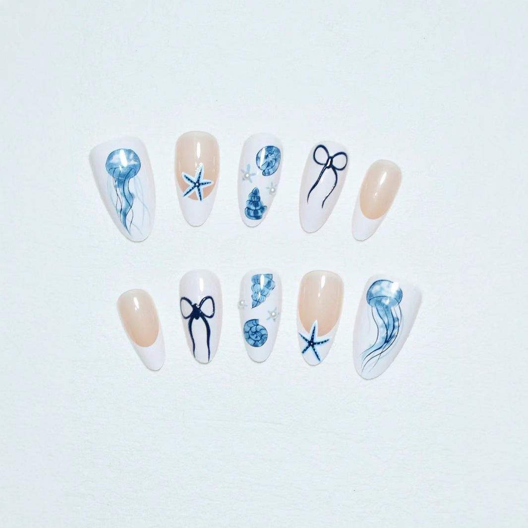 Artistic Jellyfish-Themed Press-On Nails Bowlift