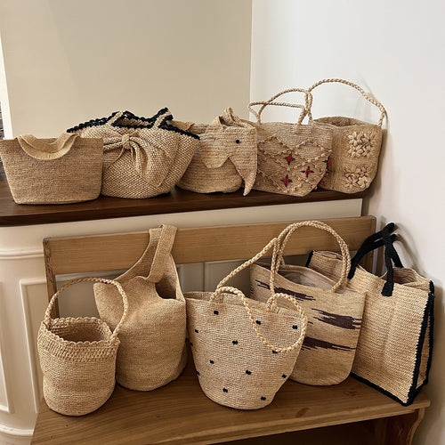 Handmade basket bag with braided handle Bowlift