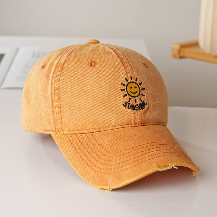 Women's sporty cotton cap with sun embroidery Bowlift