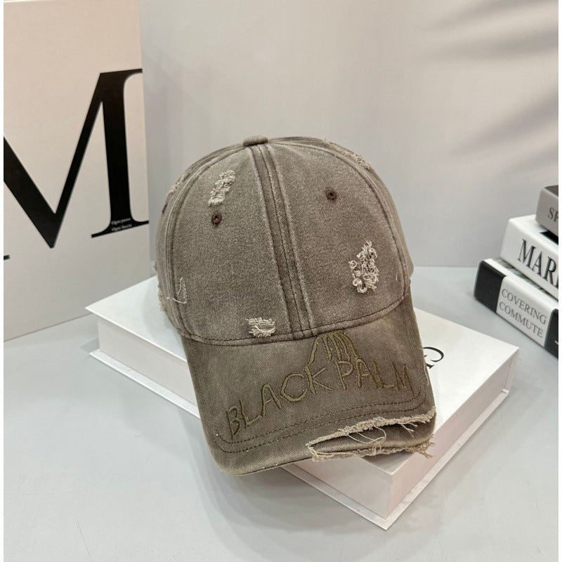 Women's Distressed Cotton Baseball Cap Bowlift 1784083899