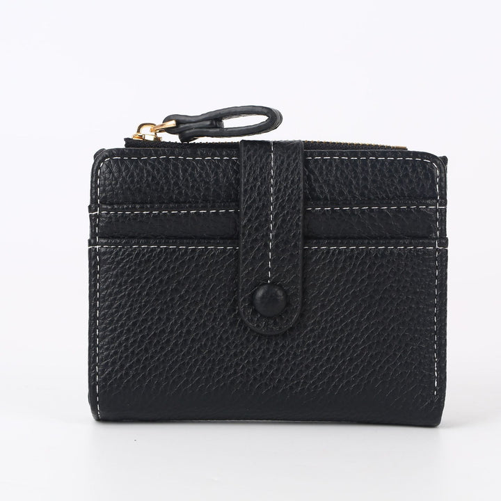 Textured Leather Zippered Card Pouch Bowlift