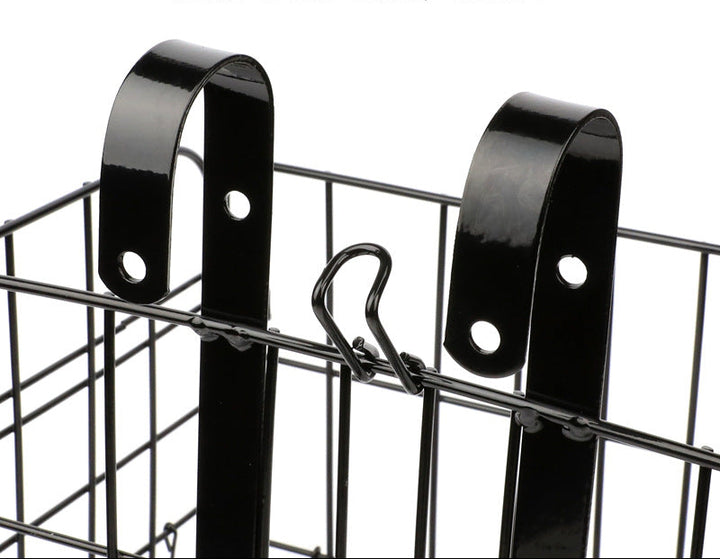 foldable steel wire rear bike cargo basket with adjustable quick-release hooks Bowlift