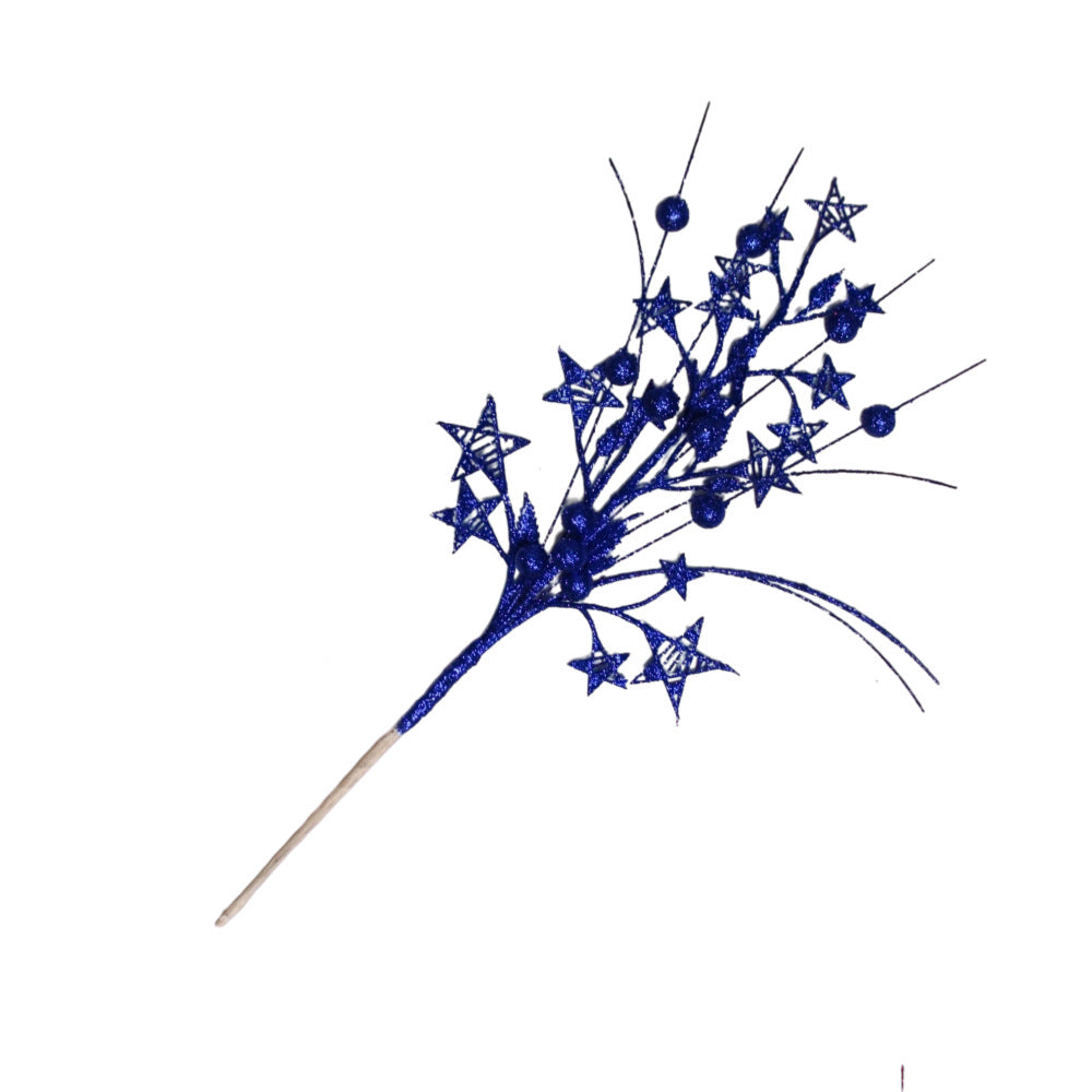 Unisex decorative deco branch with star and berry appliqués, flexible branch structure Bowlift