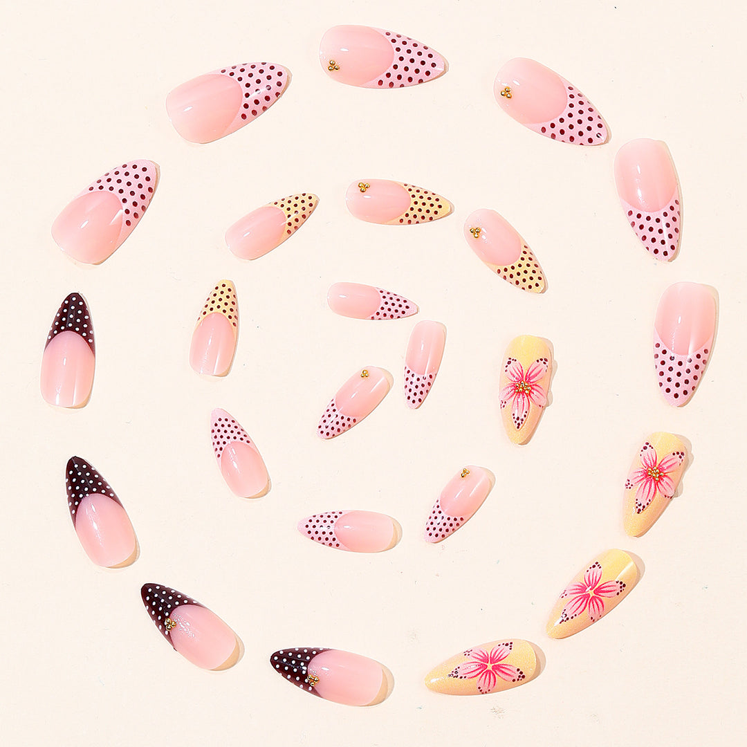 Artistic 3D Floral Accent Nail Art Extensions Bowlift