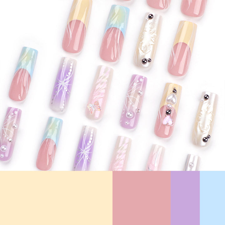 Artful nail art with 3D details and glitter accents Bowlift
