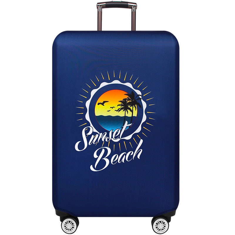 Women's Hard Shell Suitcase with Trendy Surf Motif Bowlift