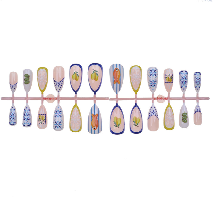 Artistic Sea-Themed Press-On Nail Set Bowlift