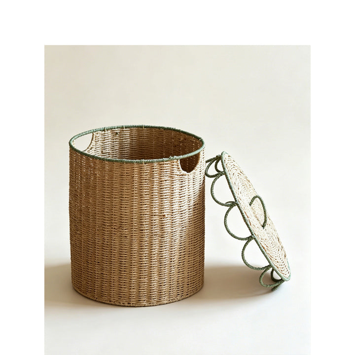Natural storage basket with lid Bowlift