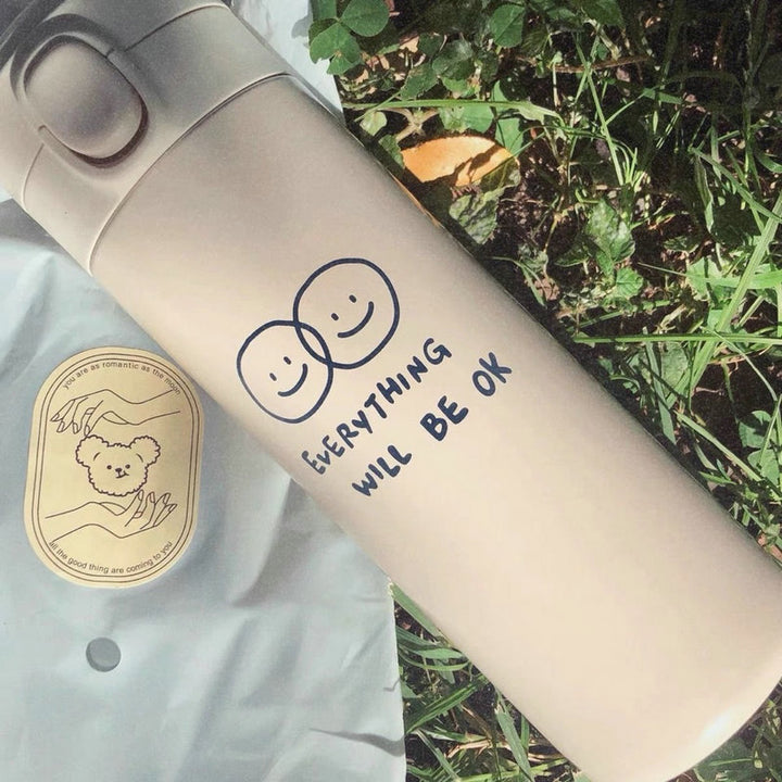 Women's insulated drinking bottle with innovative safety closure and cheerful Bowlift motif
