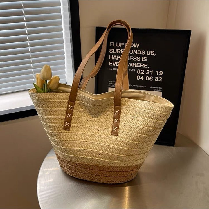 Beach bag with sturdy leather handles Bowlift