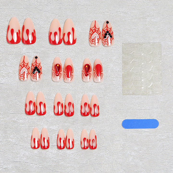 Artificial nail set with Halloween motif and intricate decorations Bowlift