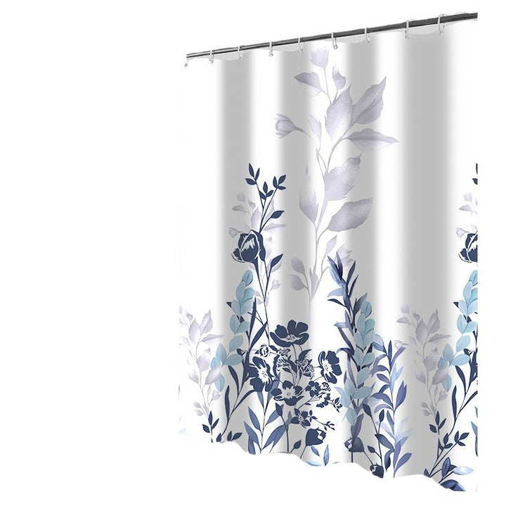 Women's Floral Design Shower Curtain Bowlift
