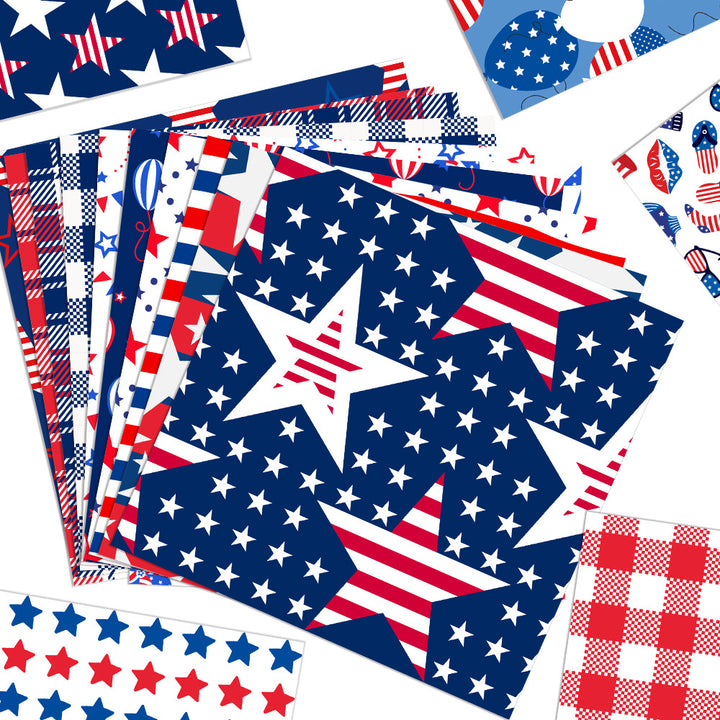 Unisex patterned party napkins made of paper with star and stripe designs Bowlift