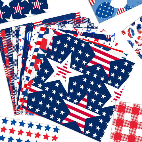 Unisex patterned party napkins made of paper with star and stripe designs Bowlift