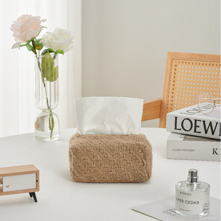 Decorative Textured Tissue Box Cover Bowlift