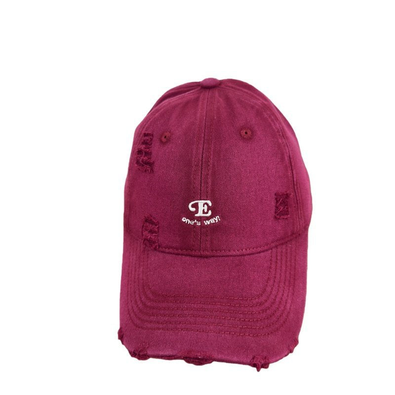 Unisex Distressed Denim Cap Bowlift