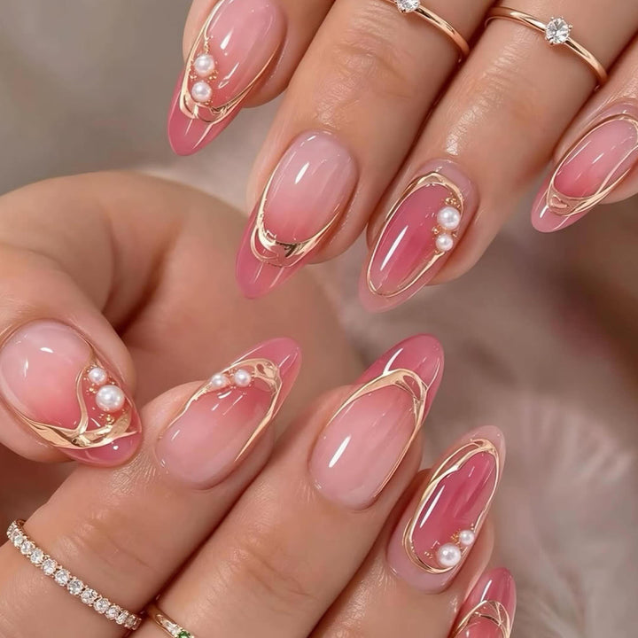 Elegant 3D Pearl Accent Nail Art Extensions Bowlift