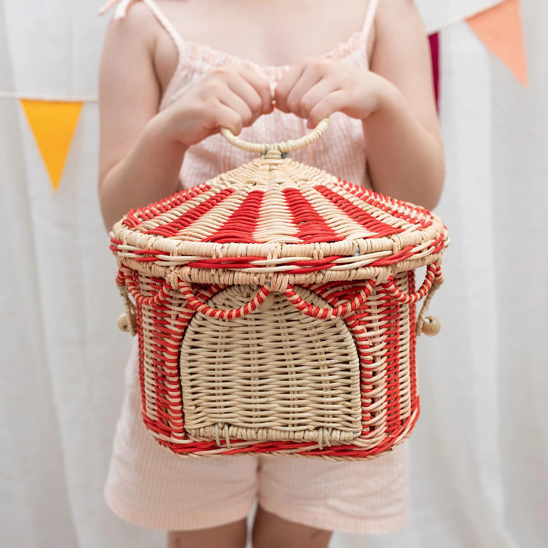 Decorative Woven Pet House Bowlift