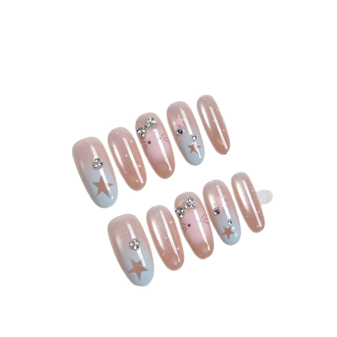Star-Embellished Press-On Nail Extensions Bowlift