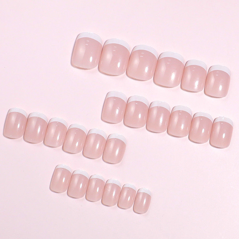 Classic French Tip Press-On Nail Set Bowlift