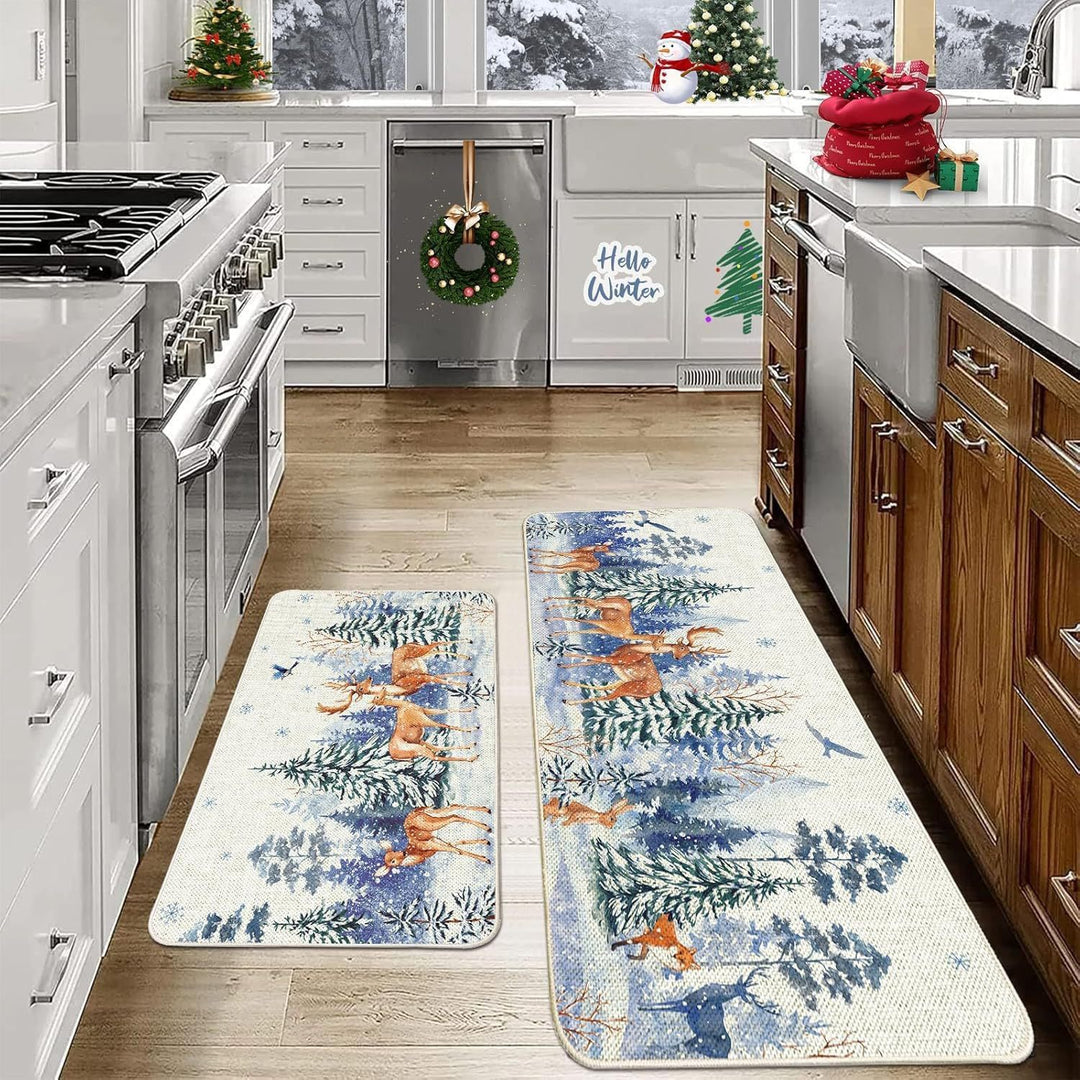 Festive Holiday Kitchen Runner Mat Bowlift
